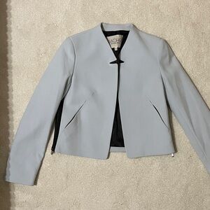 RACHEL Rachel Roy Light Blue Collarless Zip-Accent Jacket